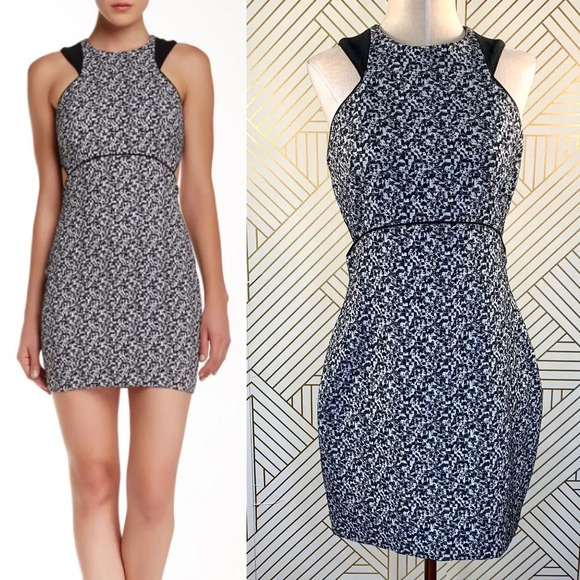 Elizabeth and James Ellna Bodycon Cutout‎ Dress in Black and White Size 6 - Picture 1 of 12